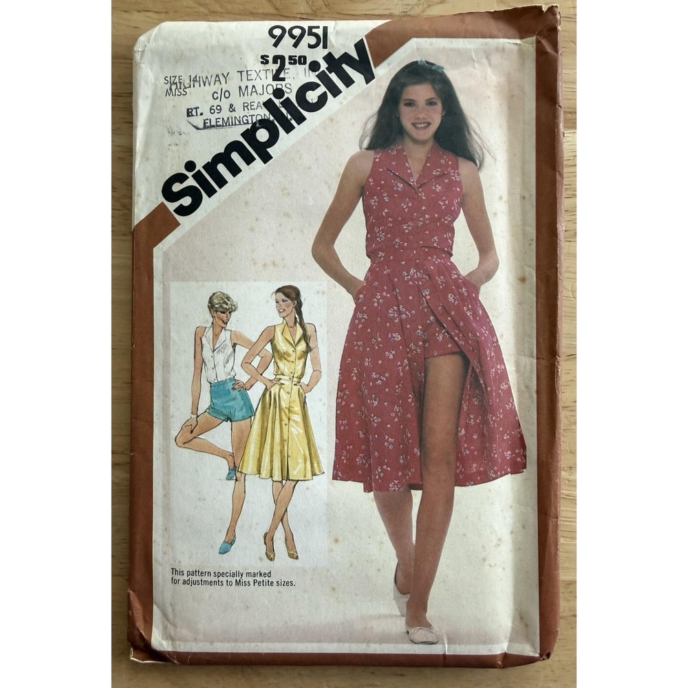 Simplicity Pattern 9951 Top Shorts Skirt Size 14 UNCUT FF